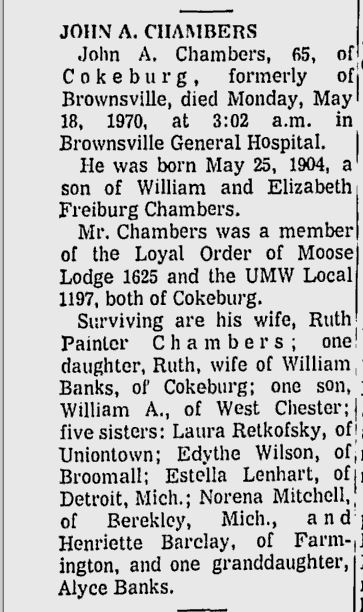 John Alva Chambers obit